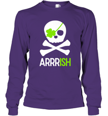 St. Patricks Day Irish Pirate Skull and Cross bones Long Sleeve T-Shirt Long Sleeve T-Shirt - FordPhuMy