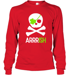 St. Patricks Day Irish Pirate Skull and Cross bones Long Sleeve T-Shirt Long Sleeve T-Shirt - FordPhuMy