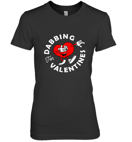 Dabbing Heart For Valentine's Day Art Graphics Heart Gift Women's Premium T-Shirt Women's Premium T-Shirt / Black / XS Women's Premium T-Shirt - FordPhuMy
