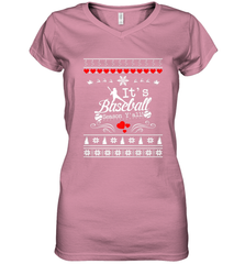 It's Baseball Season Ugly Sweater Christmas 2019 Women's V-Neck T-Shirt Women's V-Neck T-Shirt - FordPhuMy