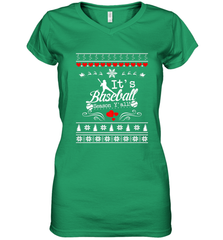 It's Baseball Season Ugly Sweater Christmas 2019 Women's V-Neck T-Shirt Women's V-Neck T-Shirt - FordPhuMy
