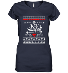 It's Baseball Season Ugly Sweater Christmas 2019 Women's V-Neck T-Shirt Women's V-Neck T-Shirt - FordPhuMy
