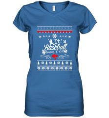 It's Baseball Season Ugly Sweater Christmas 2019 Women's V-Neck T-Shirt Women's V-Neck T-Shirt - FordPhuMy