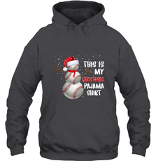 Baseball Snowman Christmas This is my Christmas Pajama Hooded Sweatshirt Hooded Sweatshirt - FordPhuMy