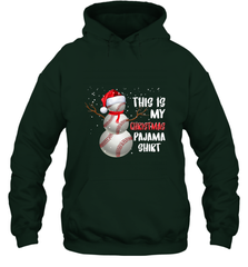 Baseball Snowman Christmas This is my Christmas Pajama Hooded Sweatshirt Hooded Sweatshirt - FordPhuMy