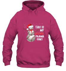 Baseball Snowman Christmas This is my Christmas Pajama Hooded Sweatshirt Hooded Sweatshirt - FordPhuMy