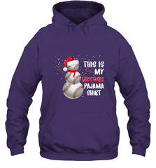 Baseball Snowman Christmas This is my Christmas Pajama Hooded Sweatshirt Hooded Sweatshirt - FordPhuMy