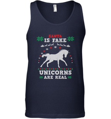 Santa Is Fake Unicorns Are Real Cute Ugly Christmas Sweater Men's Tank Top Men's Tank Top - FordPhuMy