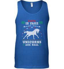 Santa Is Fake Unicorns Are Real Cute Ugly Christmas Sweater Men's Tank Top Men's Tank Top - FordPhuMy