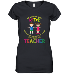 They Call Me Teacher School Kids Fun Appreciation Women's V-Neck T-Shirt