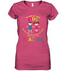 They Call Me Teacher School Kids Fun Appreciation Women's V-Neck T-Shirt Women's V-Neck T-Shirt - FordPhuMy