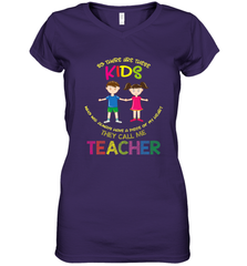 They Call Me Teacher School Kids Fun Appreciation Women's V-Neck T-Shirt Women's V-Neck T-Shirt - FordPhuMy