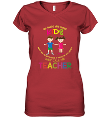 They Call Me Teacher School Kids Fun Appreciation Women's V-Neck T-Shirt Women's V-Neck T-Shirt - FordPhuMy