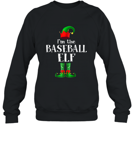 I'm The Baseball Elf Matching Family Pajama Christmas Crewneck Sweatshirt Crewneck Sweatshirt / Black / S Crewneck Sweatshirt - FordPhuMy