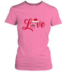 NFL San Francisco 49ers Logo Christmas Santa Hat Love Heart Football Team Women's T-Shirt Women's T-Shirt - FordPhuMy