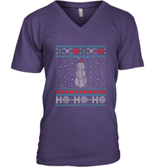 Christmas Baseball Snowman Ugly Christmas Xmas Men's V-Neck Men's V-Neck - FordPhuMy