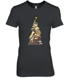 Merry Christmas Merry Slothmas Sloth Christmas Tree Xmas Women's Premium T-Shirt