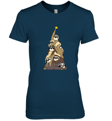 Merry Christmas Merry Slothmas Sloth Christmas Tree Xmas Women's Premium T-Shirt Women's Premium T-Shirt - FordPhuMy