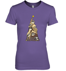 Merry Christmas Merry Slothmas Sloth Christmas Tree Xmas Women's Premium T-Shirt Women's Premium T-Shirt - FordPhuMy