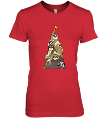 Merry Christmas Merry Slothmas Sloth Christmas Tree Xmas Women's Premium T-Shirt Women's Premium T-Shirt - FordPhuMy