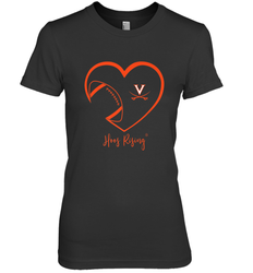 Virginia Cavaliers Football Inside Heart  Team Women's Premium T-Shirt