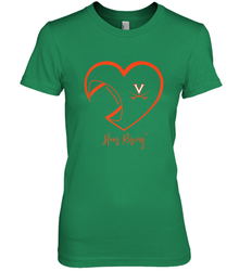Virginia Cavaliers Football Inside Heart  Team Women's Premium T-Shirt