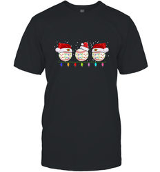 Three Baseball Balls Christmas Gift Santa Xmas lights Snow Men's T-Shirt