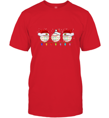 Three Baseball Balls Christmas Gift Santa Xmas lights Snow Men's T-Shirt Men's T-Shirt - FordPhuMy