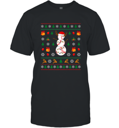 Christmas Baseball Snowman Reindeer In A Santa Hat Pajama Men's T-Shirt