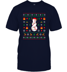 Christmas Baseball Snowman Reindeer In A Santa Hat Pajama Men's T-Shirt