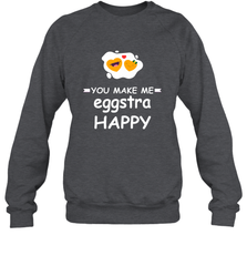 You Make Me Eggstra happy,Funny Valentine His and Her Couple Crewneck Sweatshirt Crewneck Sweatshirt - FordPhuMy