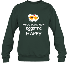 You Make Me Eggstra happy,Funny Valentine His and Her Couple Crewneck Sweatshirt Crewneck Sweatshirt - FordPhuMy