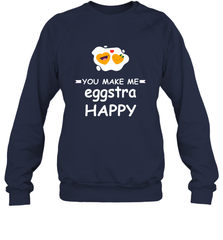 You Make Me Eggstra happy,Funny Valentine His and Her Couple Crewneck Sweatshirt Crewneck Sweatshirt - FordPhuMy
