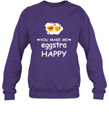 You Make Me Eggstra happy,Funny Valentine His and Her Couple Crewneck Sweatshirt Crewneck Sweatshirt - FordPhuMy