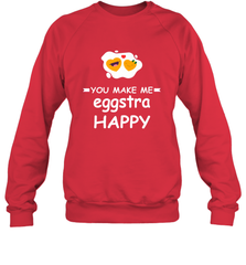 You Make Me Eggstra happy,Funny Valentine His and Her Couple Crewneck Sweatshirt Crewneck Sweatshirt - FordPhuMy