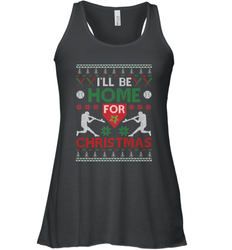 I'll Be Home for Christmas Baseball Gift For Men Women Kids Women's Racerback Tank
