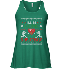 I'll Be Home for Christmas Baseball Gift For Men Women Kids Women's Racerback Tank Women's Racerback Tank - FordPhuMy