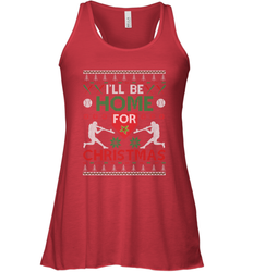 I'll Be Home for Christmas Baseball Gift For Men Women Kids Women's Racerback Tank