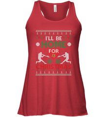 I'll Be Home for Christmas Baseball Gift For Men Women Kids Women's Racerback Tank Women's Racerback Tank - FordPhuMy