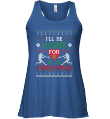 I'll Be Home for Christmas Baseball Gift For Men Women Kids Women's Racerback Tank Women's Racerback Tank - FordPhuMy
