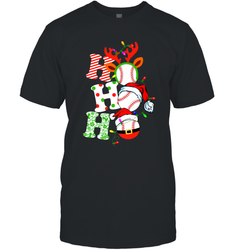 HO HO HO Baseball Santa Hat Christmas Men's T-Shirt