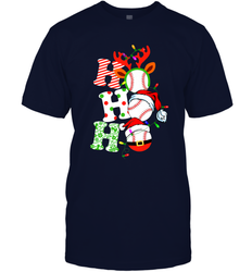 HO HO HO Baseball Santa Hat Christmas Men's T-Shirt