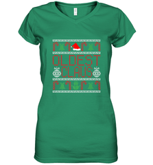 Oldest Claus Santa Hat Christmas Gift Matching Family Ugly Women's V-Neck T-Shirt Women's V-Neck T-Shirt - FordPhuMy