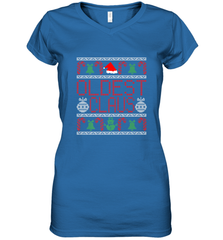 Oldest Claus Santa Hat Christmas Gift Matching Family Ugly Women's V-Neck T-Shirt Women's V-Neck T-Shirt - FordPhuMy