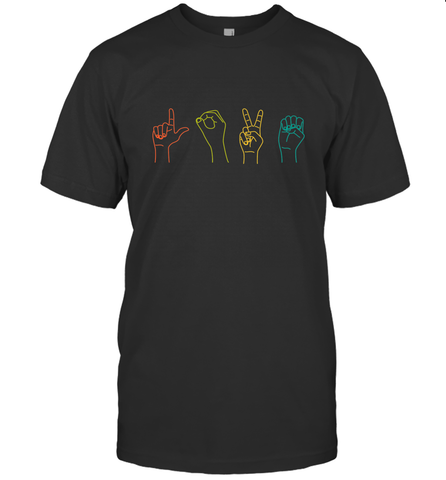 Love ASL Sign language Alphabet Valentines Day Gift idea Men's T-Shirt