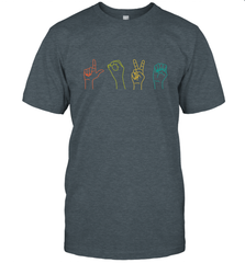 Love ASL Sign language Alphabet Valentines Day Gift idea Men's T-Shirt Men's T-Shirt - FordPhuMy