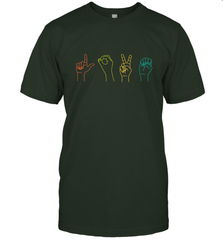Love ASL Sign language Alphabet Valentines Day Gift idea Men's T-Shirt Men's T-Shirt - FordPhuMy