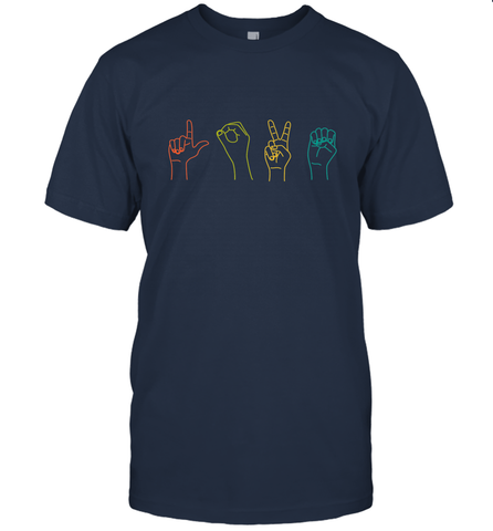 Love ASL Sign language Alphabet Valentines Day Gift idea Men's T-Shirt