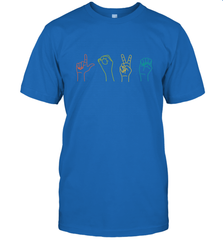 Love ASL Sign language Alphabet Valentines Day Gift idea Men's T-Shirt Men's T-Shirt - FordPhuMy
