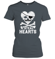 I Steal Hearts Valentine's Day Pirate Skull Art Graphics Women's T-Shirt Women's T-Shirt - FordPhuMy